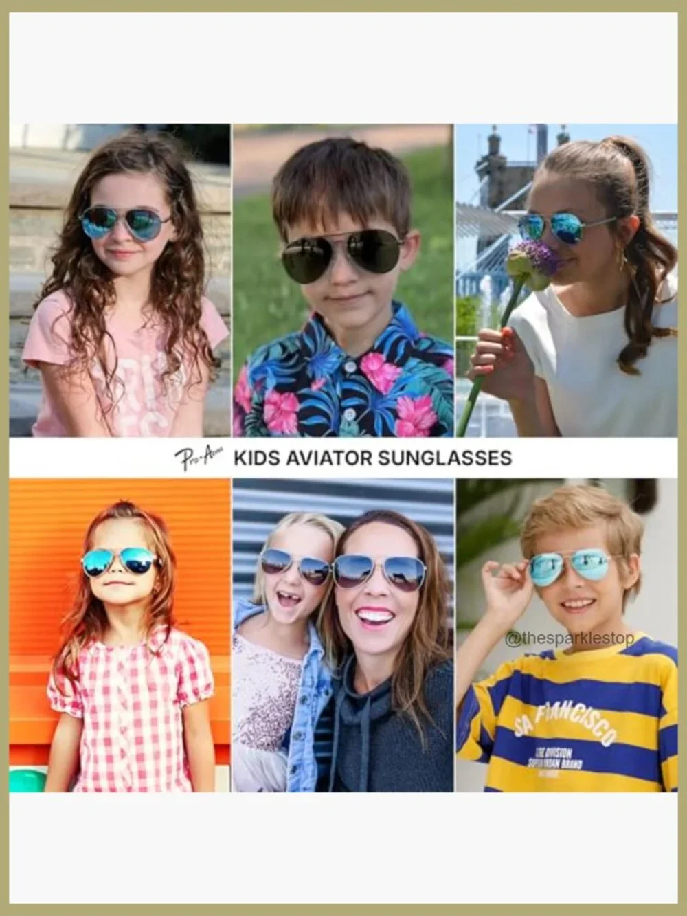 Polarized Aviator Sunglasses for Kids, Metal Frame, UV Protection